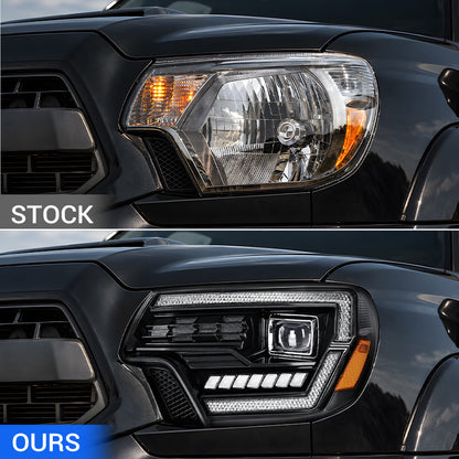 LED Projector Headlights for Toyota Tacoma 2012-2015 2nd Gen w/Dynamic DRL