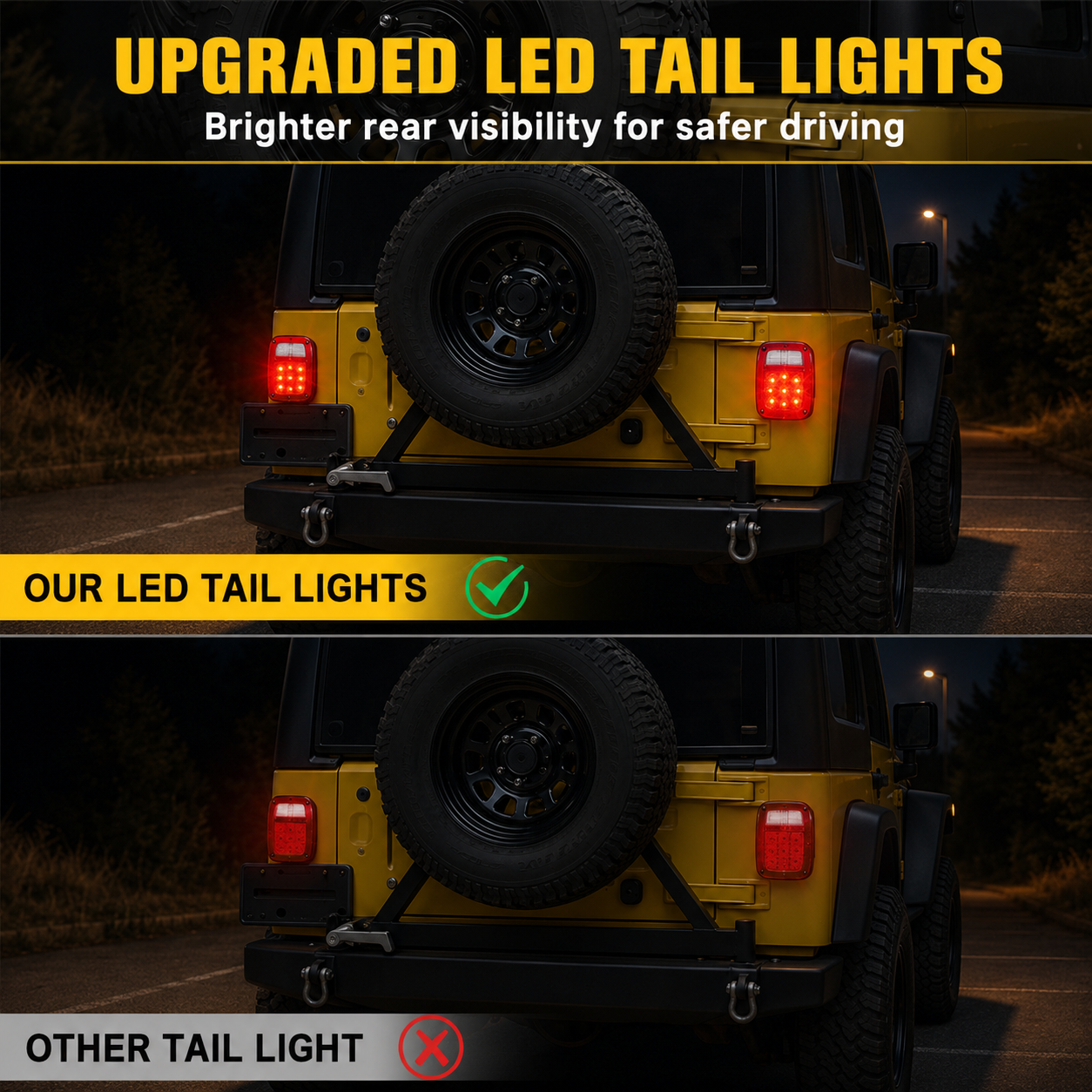 LED Tail Lights For Jeep Wrangler CJ / YJ / TJ / Rubicon