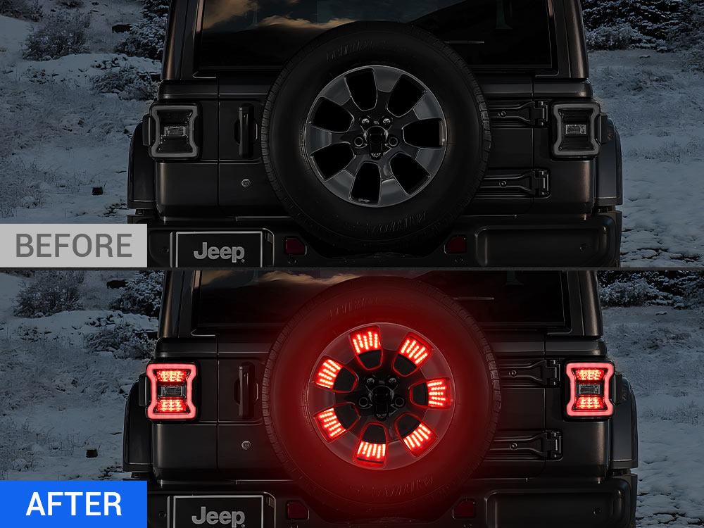jeep jk 3rd brake light in spare tire center