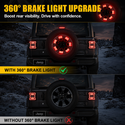 jeep jk spare tire license plate mount with brake light