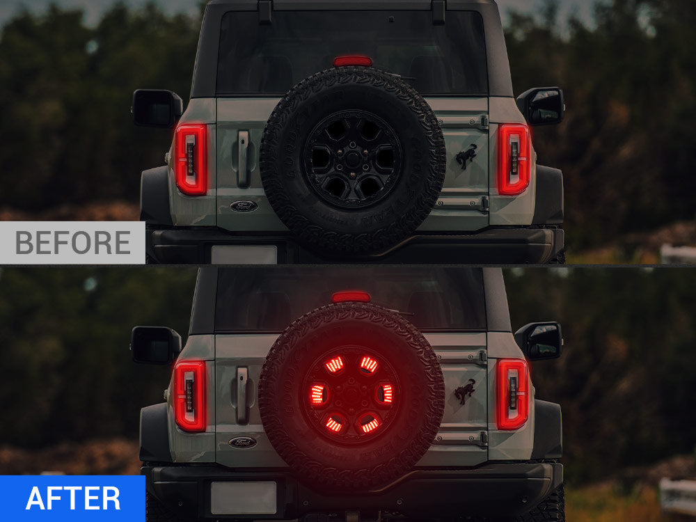 bronco spare tire brake light