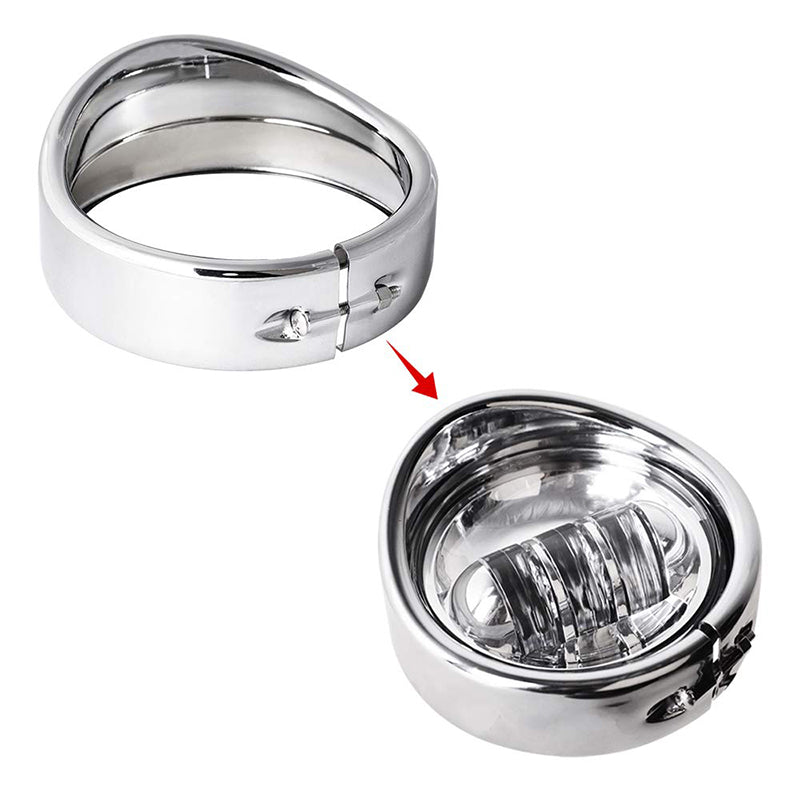 7" Headlight + 4.5" Fog Lights Trim Ring Kits for Harley Davidson
