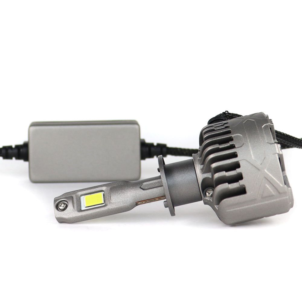 SP Pro Series 130W H1 13000LM 6000K LED Headlight Bulb with dual copper cooling and compact heat sink for high-performance vehicle lighting.