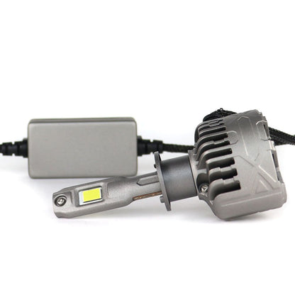 SP Pro Series 130W H1 13000LM 6000K LED Headlight Bulb with dual copper cooling and compact heat sink for high-performance vehicle lighting.