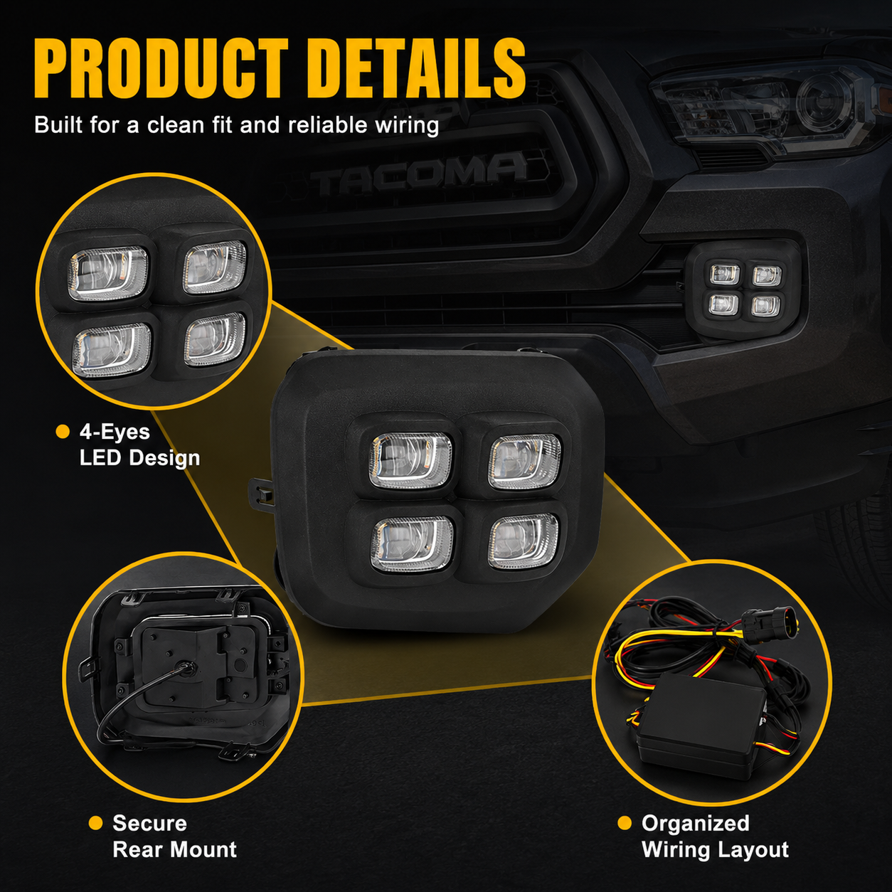 yellow lens led fog lights for tacoma 