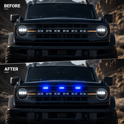 RGB+White Color Grille Lights Kit for 2021-2025 Ford Bronco