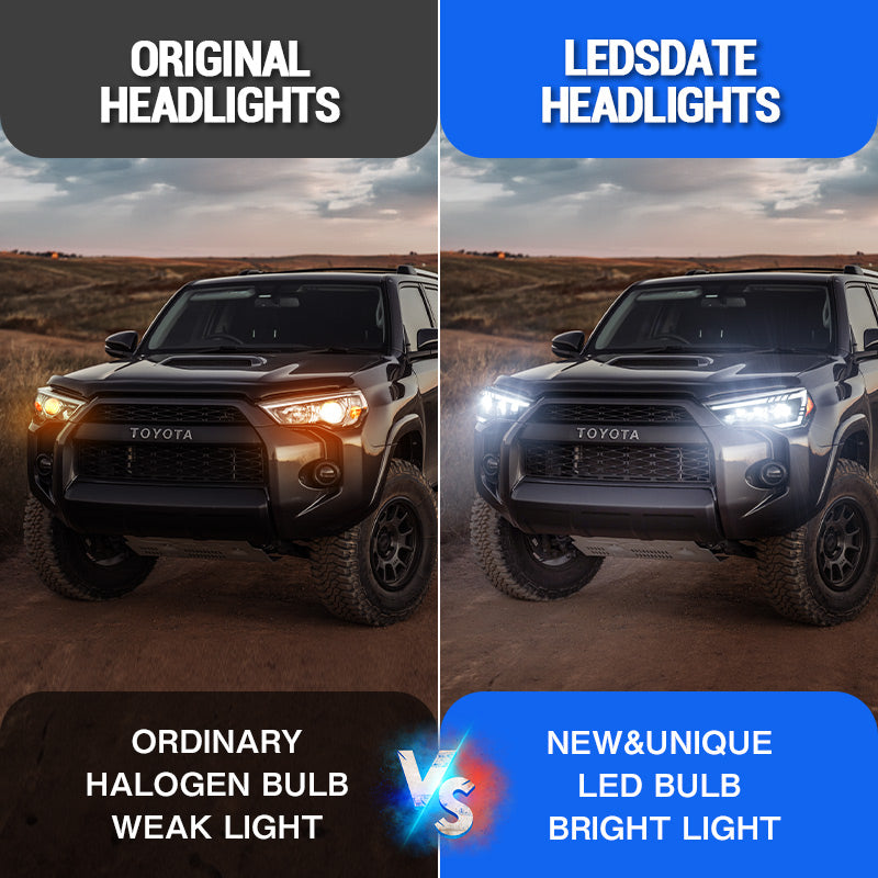 Modern fiber optic style LED headlights giving Toyota 4Runner a premium high-end look.