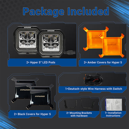 5 Inch A Pillar Ditch LED Pod Lights for 2010-2024 Toyota 4Runner