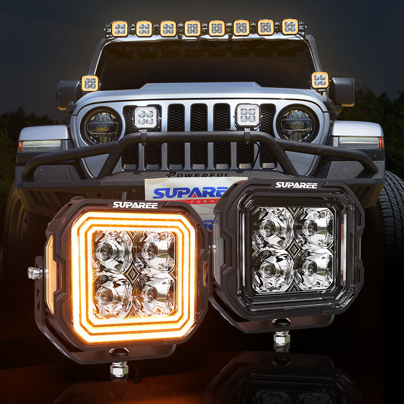 5-inch dual-mode A-pillar ditch LED pod lights for Jeep Wrangler JL JT JK