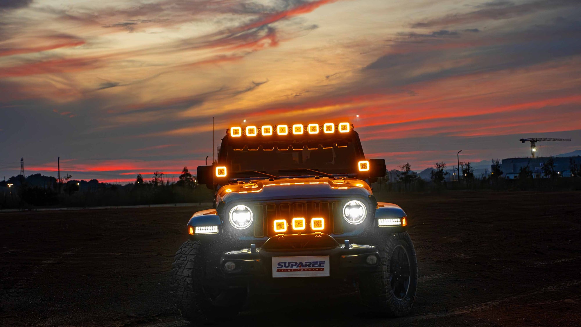 5-Inch White + Amber Dual-Mode A-Pillar Ditch LED Off Road Lights for Jeep Wrangler JK desktop banner