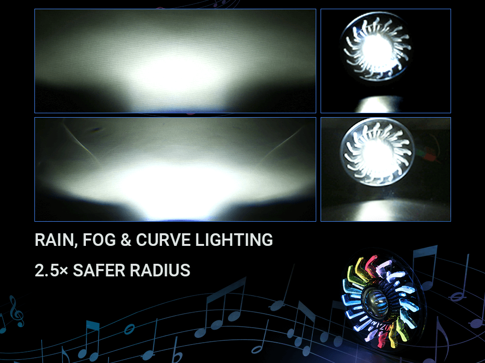 5.75'' RGB LED headlight for Harley Dyna and Sportster