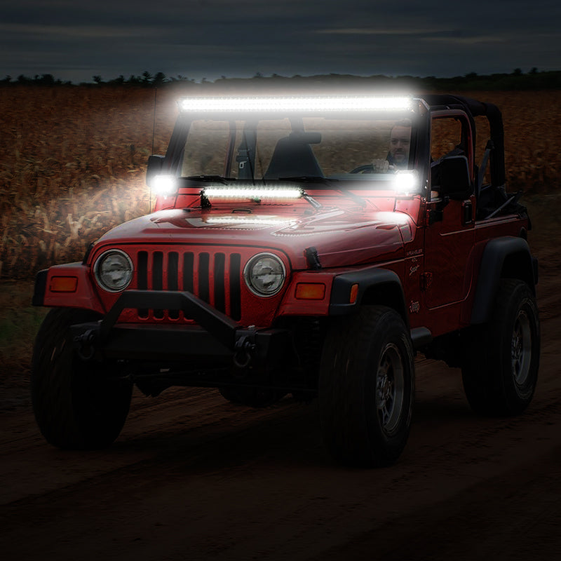 97-06) Jeep TJ Wrangler - 50'' Double Row Straight Light Bar Kit