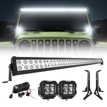 52" Jeep Light Bar with Pod Lights & Brackets for 2018+ Wrangler JL/JLU & Gladiator | Prevail Series