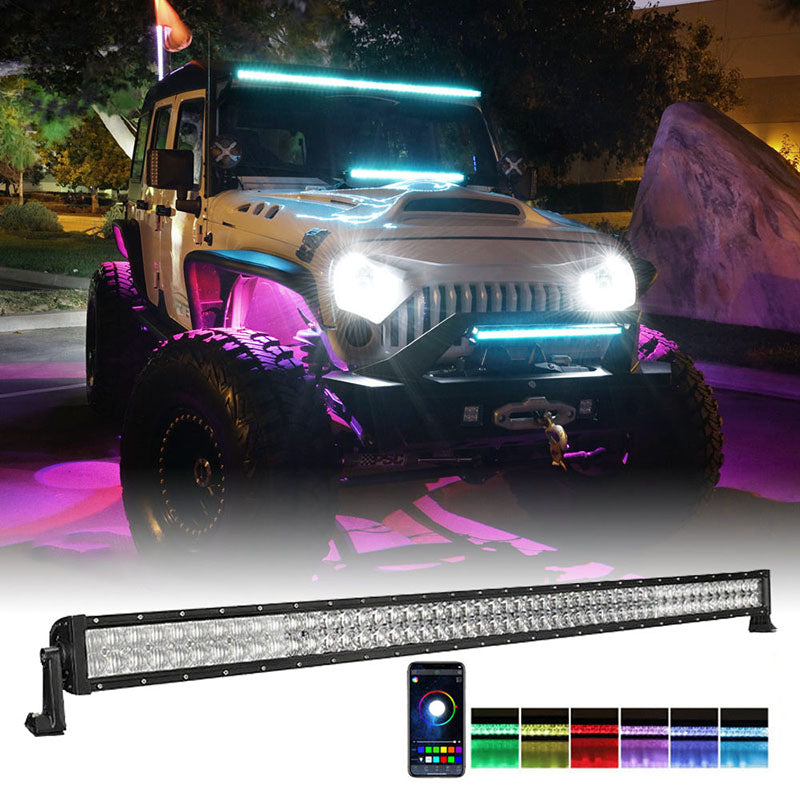 52" RGBW 5D Projector LED Light Bar for Jeep Wrangler