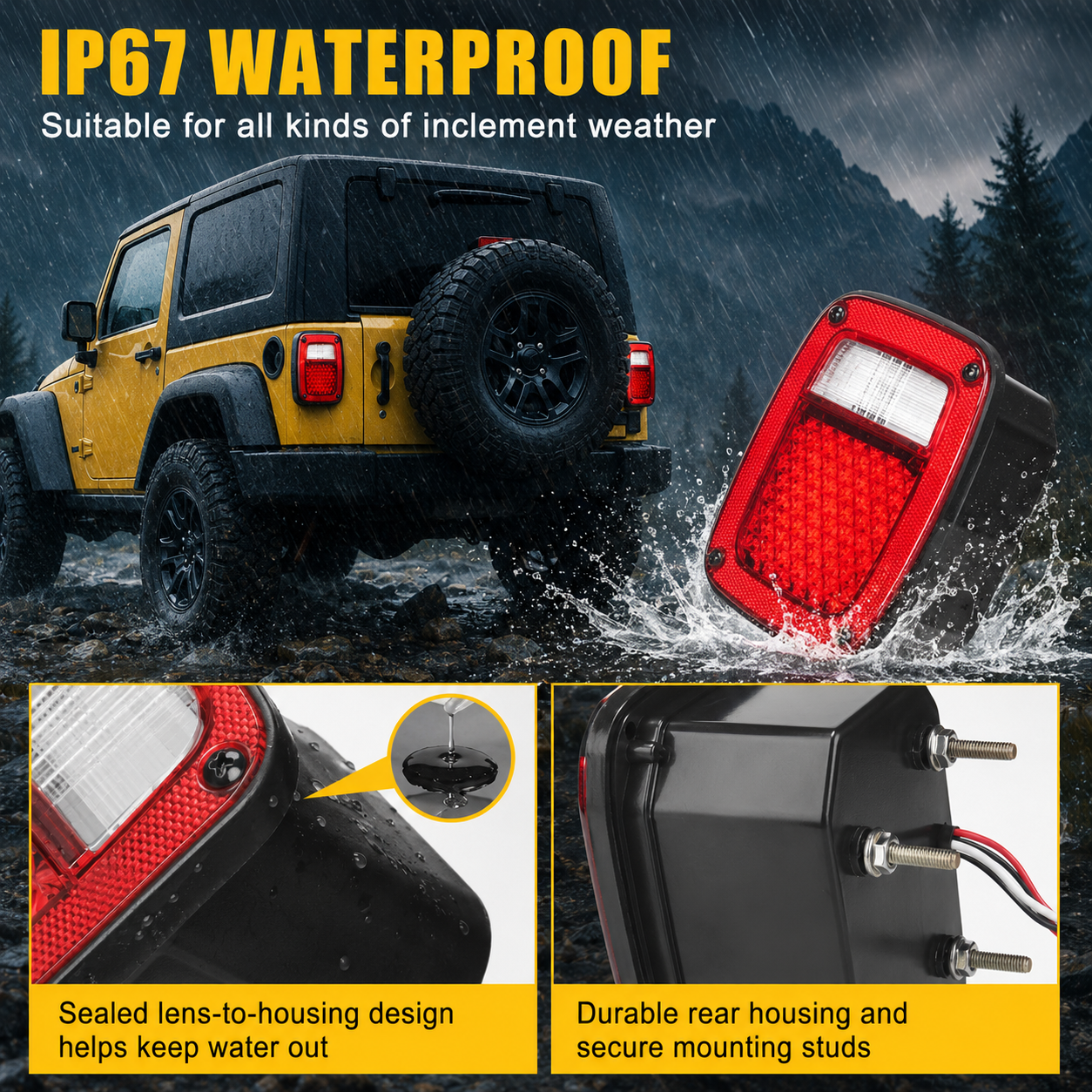 LED Tail Lights For Jeep Wrangler CJ / YJ / TJ / Rubicon
