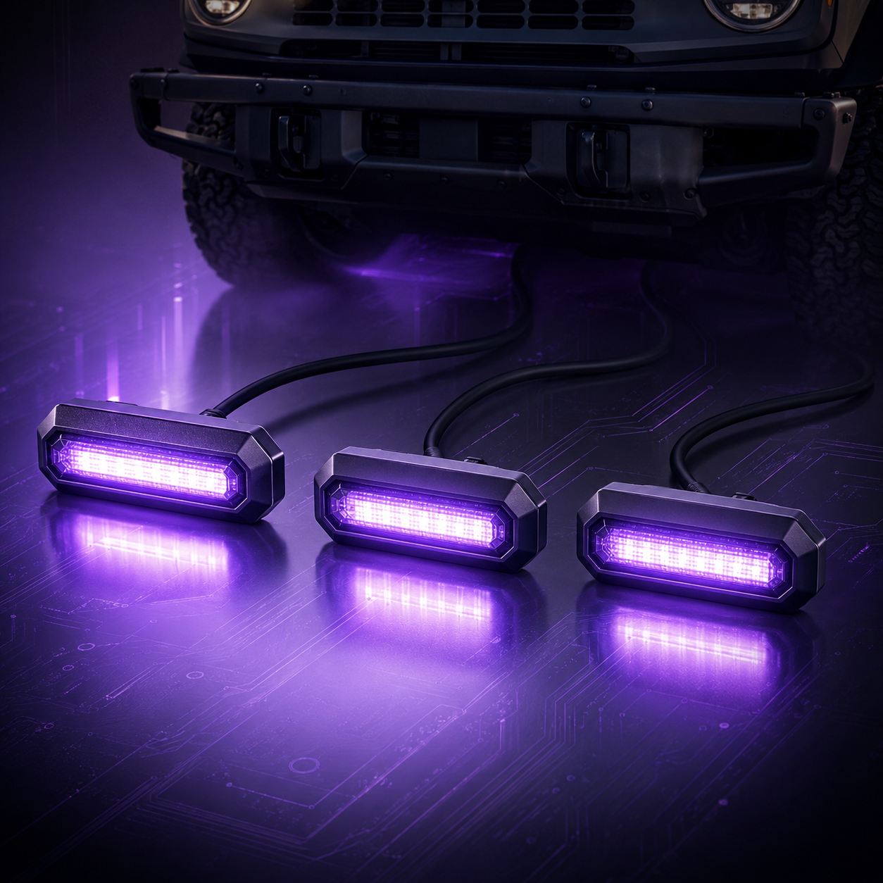 RGB+White Color Grille Lights Kit for 2021-2025 Ford Bronco