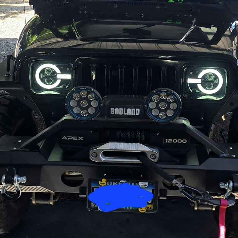 5x7 Inch LED Headlights with DRL/Turn Signals for Jeep Wrangler YJ Cherokee XJ