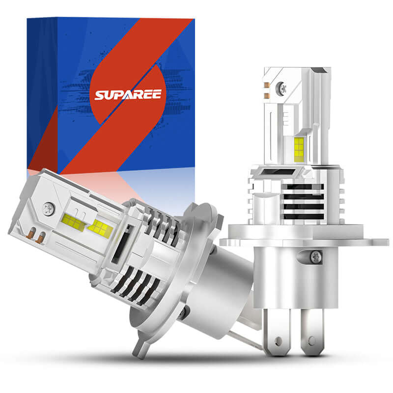 SP Air Series 60W H4 LED Headlights with 7000LM 6000K brightness, featuring dual-beam design and compact aluminum housing for vehicles.