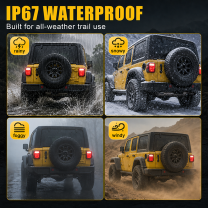 LED Tail Lights For Jeep Wrangler CJ / YJ / TJ / Rubicon