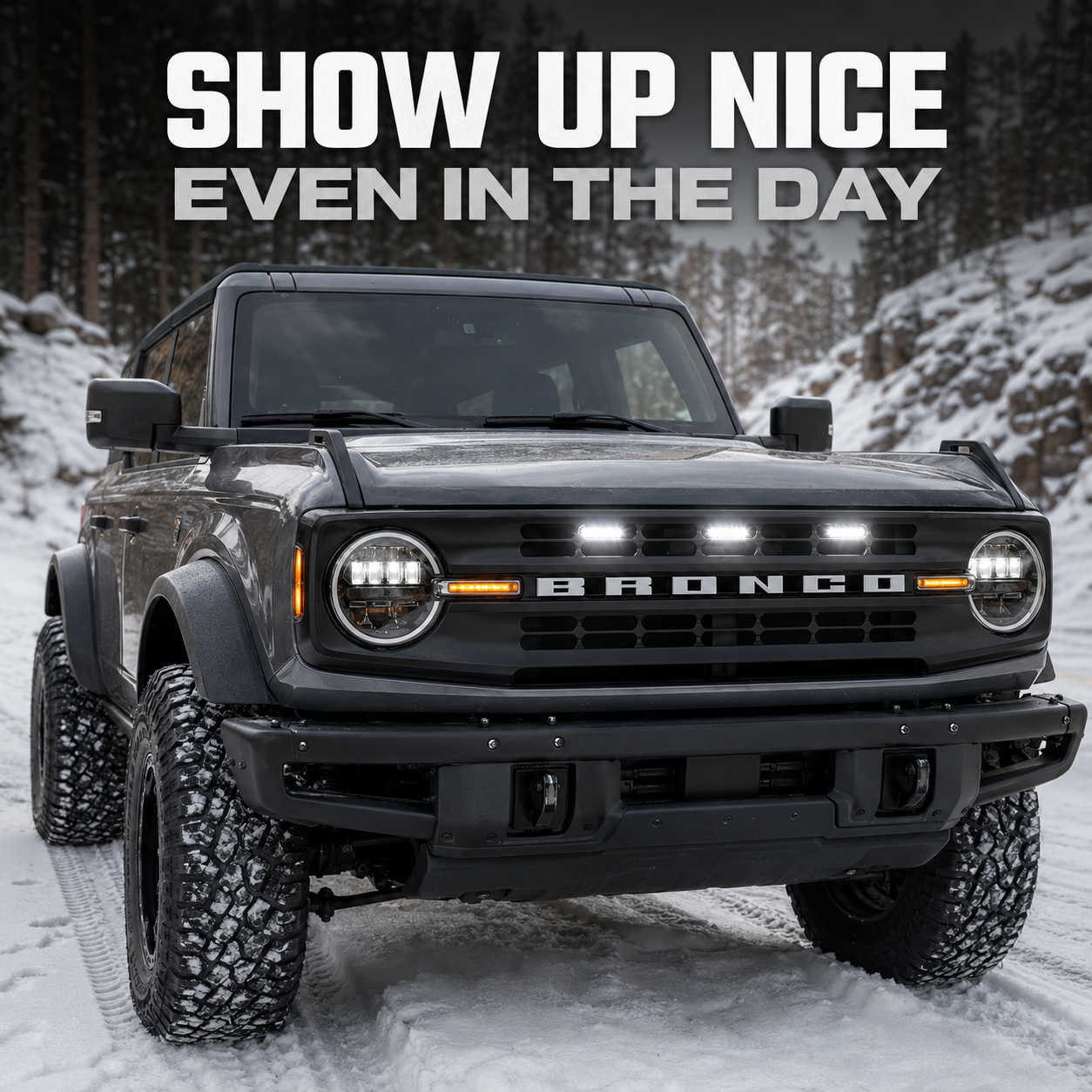 RGB+White Color Grille Lights Kit for 2021-2025 Ford Bronco