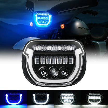Blue Breathing Light 7" LED Headlight for Harley Davidson Street Glide 2023+