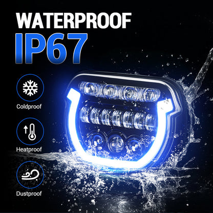 2023+ Harley Street Glide with a 7″ LED headlight featuring blue breathing light and matching visor