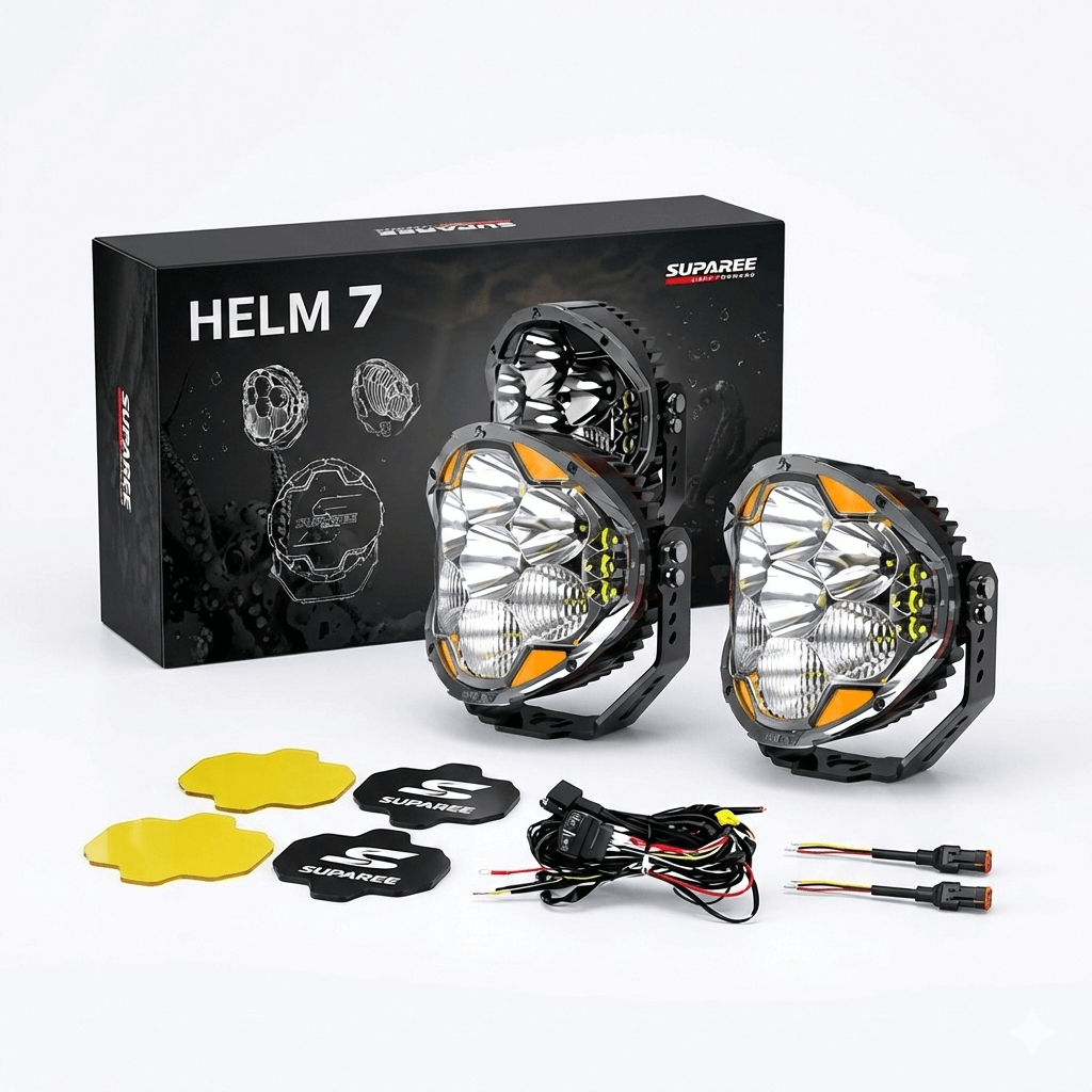 HELM 7″ Off-Road LED Pod Lights with 217° Ultra-Wide Beam & 2030ft Reach