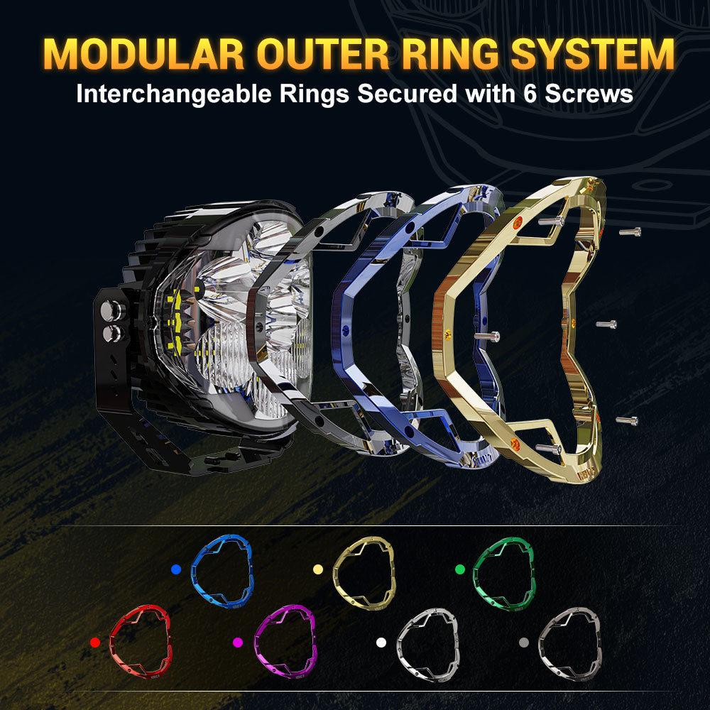 Helm 7" LED Pod Lights for Off-Road – 217° Ultra-Wide Beam 2030ft Range