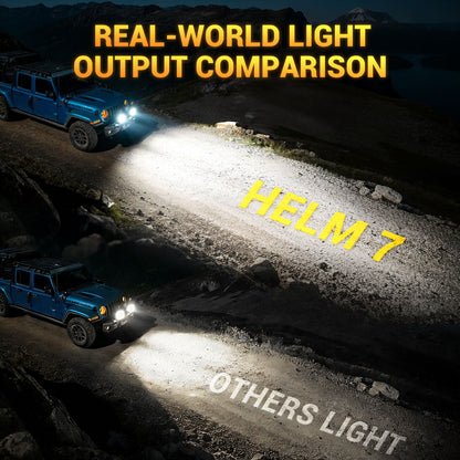 Helm 7" LED Pod Lights for Off-Road – 217° Ultra-Wide Beam 2030ft Range