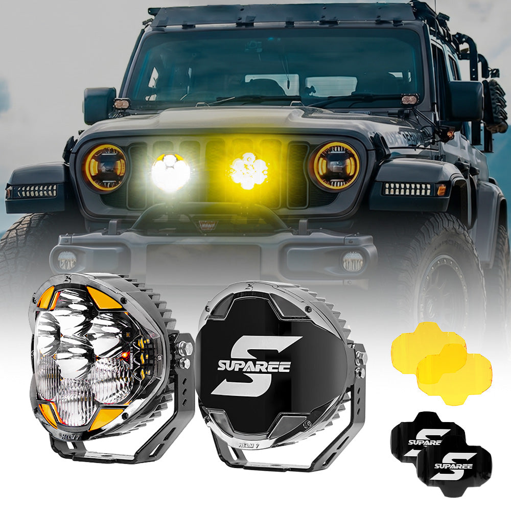 HELM 7″ Off-Road LED Pod Lights with 217° Ultra-Wide Beam & 2030ft Reach