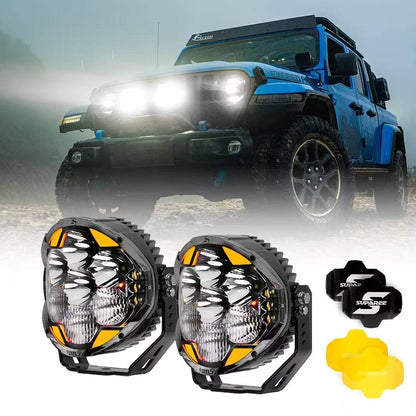 HELM 7 inch off road LED pod lights with 217 degree wide beam and 2030ft long range