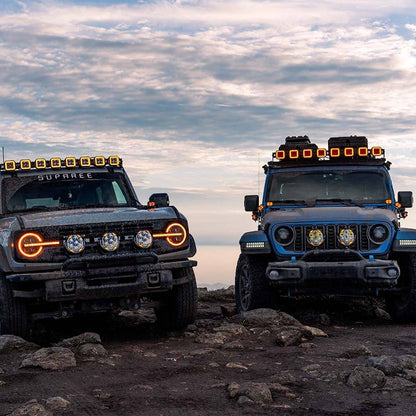 217 degree ultra wide beam off road lighting pods for trail and overland driving