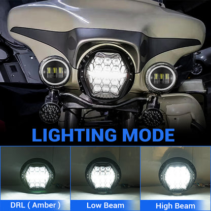 harley headlights with white drl 
