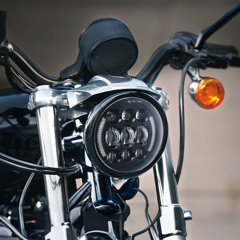 5.75 inch Motorcycle LED Headlights with DRL and Amber Turn Signal Lights