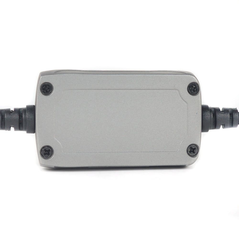 Close-up of SP Pro Series 130W H4 13000LM 6000K LED Headlight Bulbs external driver module with durable casing and secure cable connectors.
