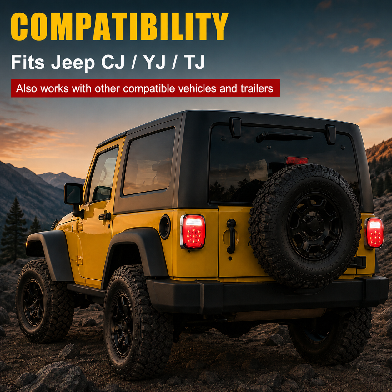 LED Tail Lights For Jeep Wrangler CJ / YJ / TJ / Rubicon