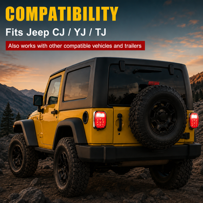 LED Tail Lights For Jeep Wrangler CJ / YJ / TJ / Rubicon