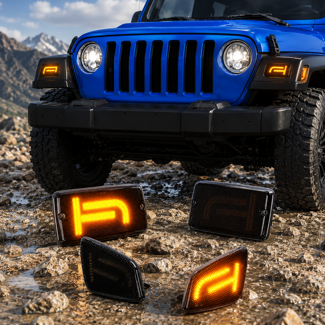For 1997-2006 Jeep Wrangler TJ LED Front Fender Side Marker Lights