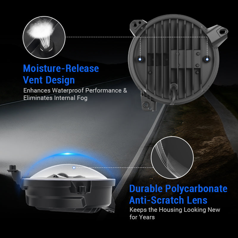 9 inch LED headlight with white DRL and amber turn signals for Jeep Wrangler JL & Gladiator JT