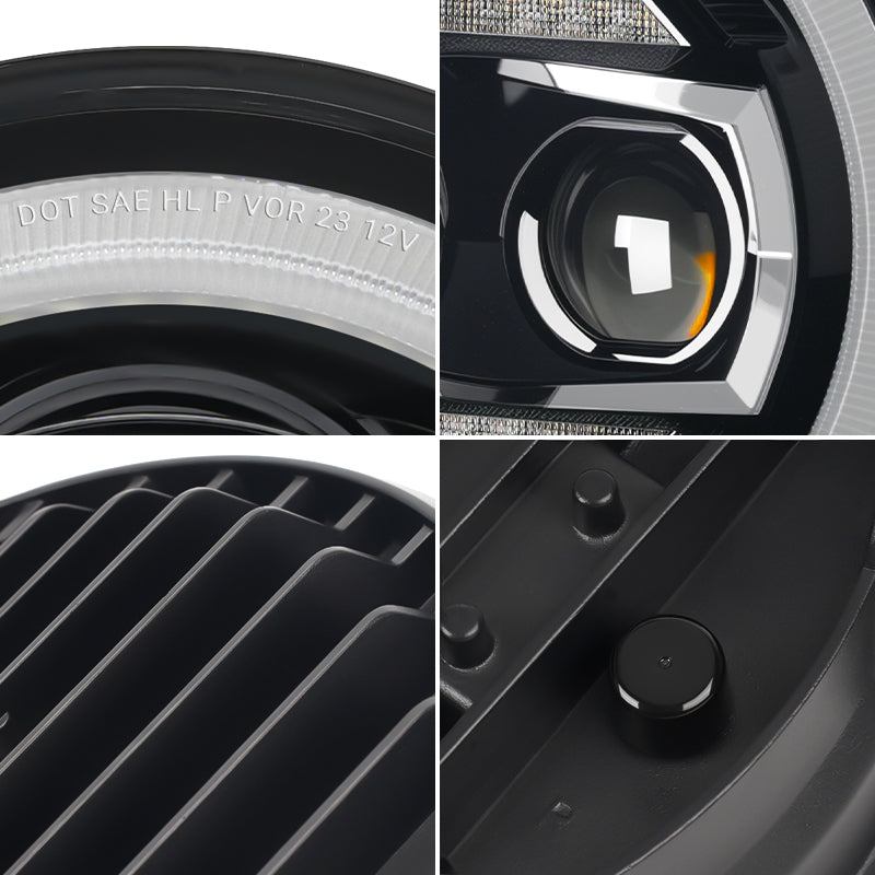 9 inch LED headlight with white DRL and amber turn signals for Jeep Wrangler JL & Gladiator JT