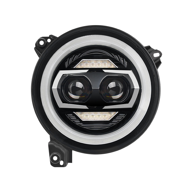 9 inch LED headlight with white DRL and amber turn signals for Jeep Wrangler JL & Gladiator JT