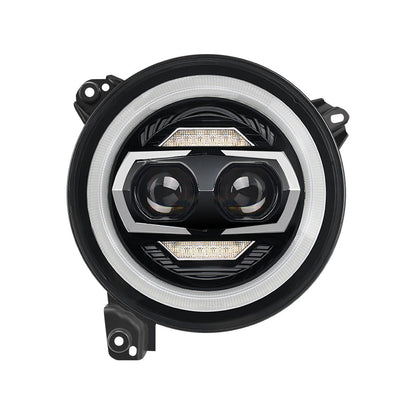9 inch LED headlight with white DRL and amber turn signals for Jeep Wrangler JL & Gladiator JT