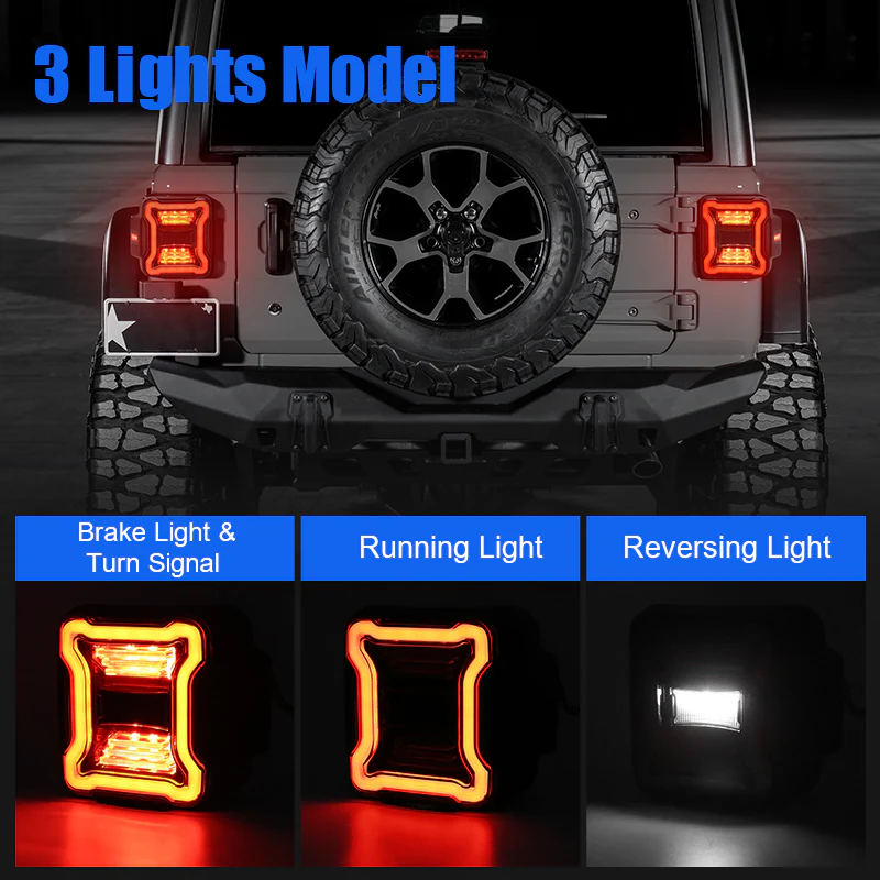 JL Mega Bundle - Faros delanteros LED Halo de 9 pulgadas con señales de giro, antiniebla, luces traseras, luces de freno para Jeep Wrangler JL