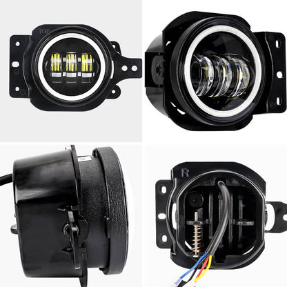JL Mega Bundle - 9 Inch LED Halo Headlights with Turn Signals, Fogs, Tail Lights, Brake Lights For Jeep Wrangler JL