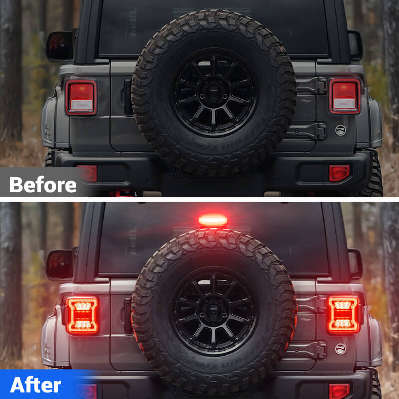 JL Mega Bundle - Faros delanteros LED Halo de 9 pulgadas con señales de giro, antiniebla, luces traseras, luces de freno para Jeep Wrangler JL
