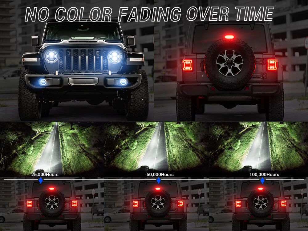 JL Mega Bundle - 9 Inch LED Halo Headlights with Turn Signals, Fogs, Tail Lights, Brake Lights For Jeep Wrangler JL