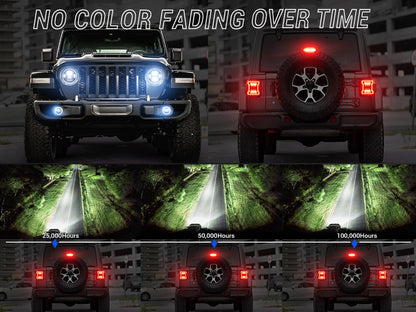JL Mega Bundle - 9 Inch LED Halo Headlights with Turn Signals, Fogs, Tail Lights, Brake Lights For Jeep Wrangler JL