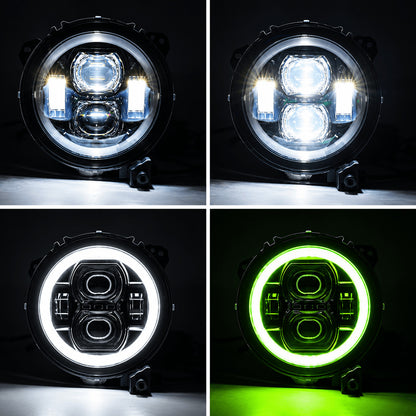 Multi-Function 9" RGBW LED Headlights & Fog Lights for 2018–2026 Wrangler JL/JLU & 2020–2026 Gladiator JT