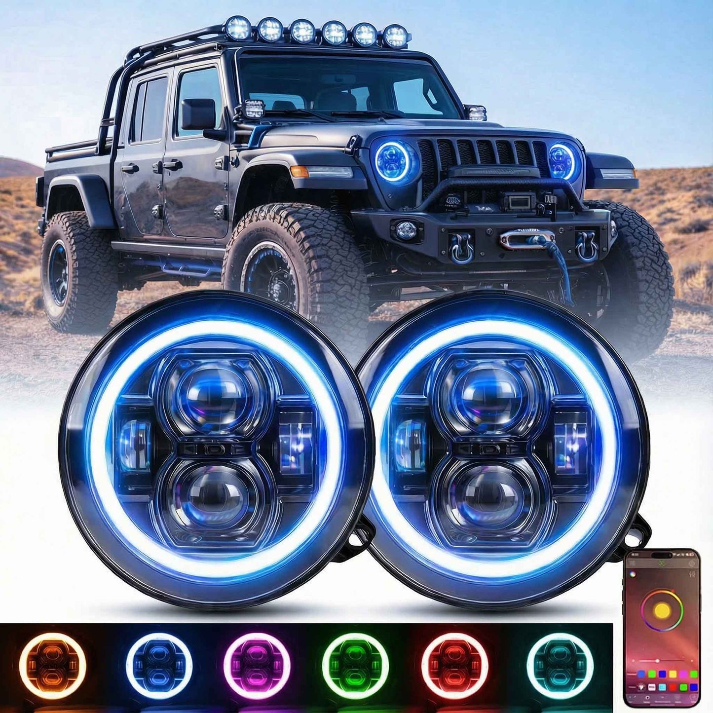 Jeep JL Headlights with high beam