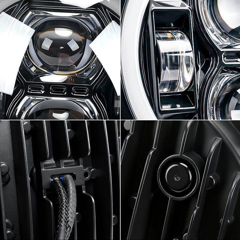 9" LED RGB Jeep Headlights with White Halo for 2018-2025 Wrangler JL & Gladiator JT